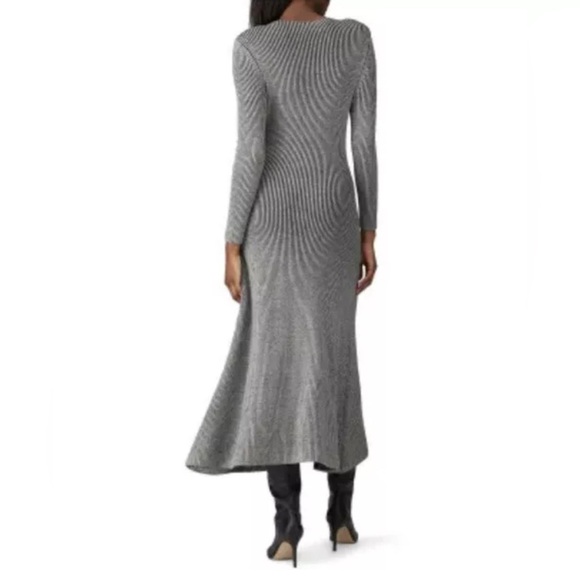 Mara Hoffman Jasmine Gray Ribbed Mock Neck Long Sleeve Dress size XL - Picture 4 of 11